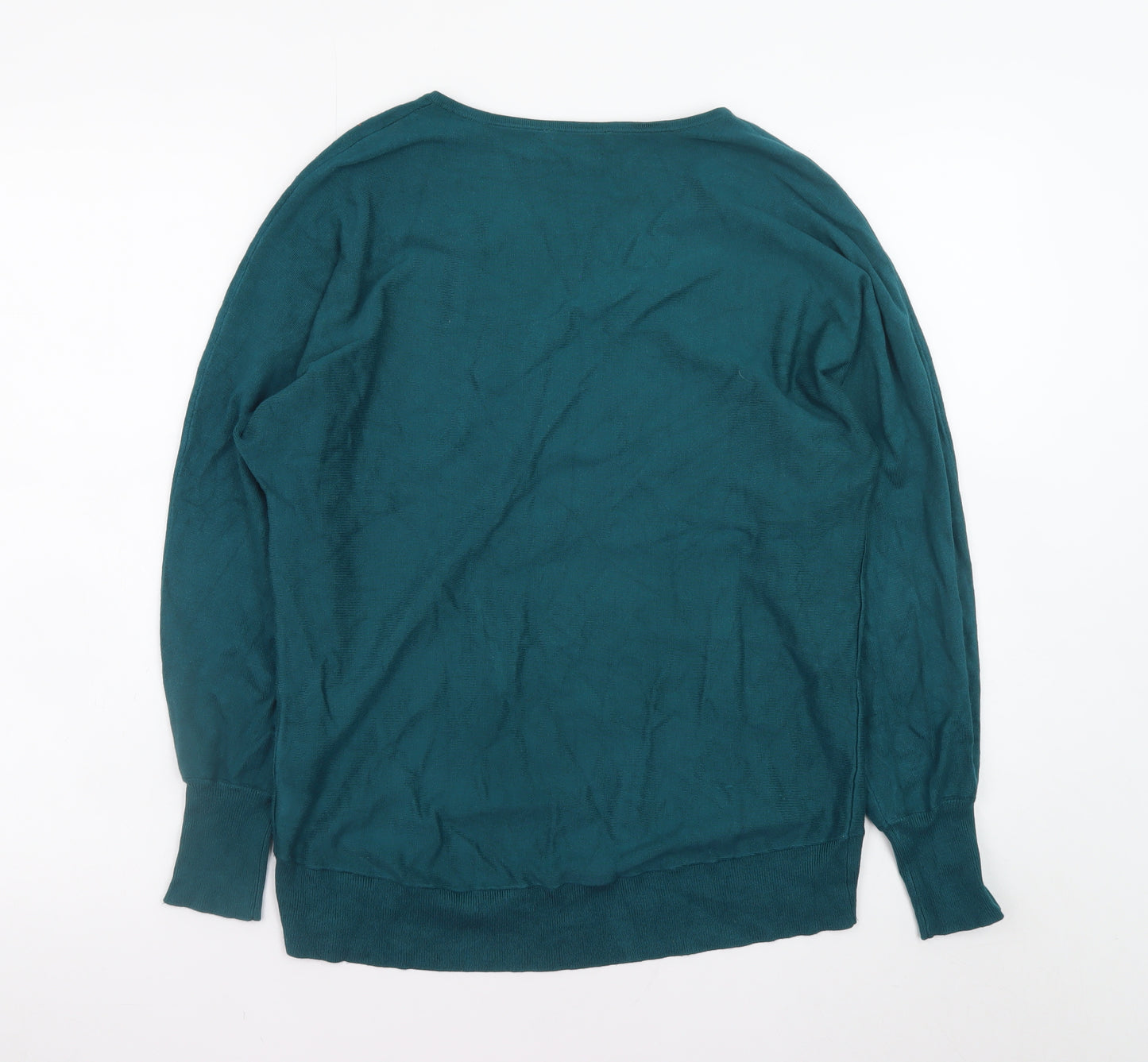 Monsoon Women's Green V-Neck Star Jumper Size S Long Sleeve