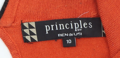 Principles by Ben de Lisi Women's Orange High Neck Knit Jumper Size 10