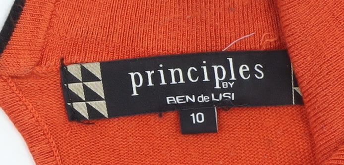 Principles by Ben de Lisi Women's Orange High Neck Knit Jumper Size 10
