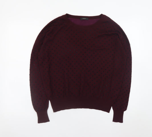 Paul Smith Women's Purple Merino Wool Polka Dot Jumper Size M