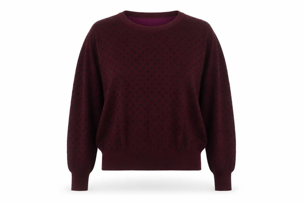 Front view of Paul Smith Women's Purple Merino Wool Polka Dot Jumper, size M