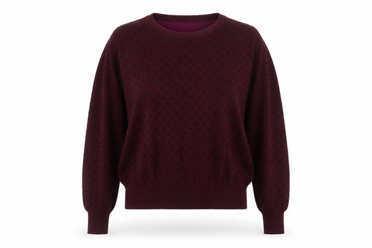 Front view of Paul Smith Women's Purple Merino Wool Polka Dot Jumper, size M