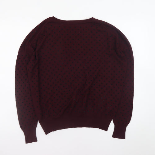 Paul Smith Women's Purple Merino Wool Polka Dot Jumper Size M