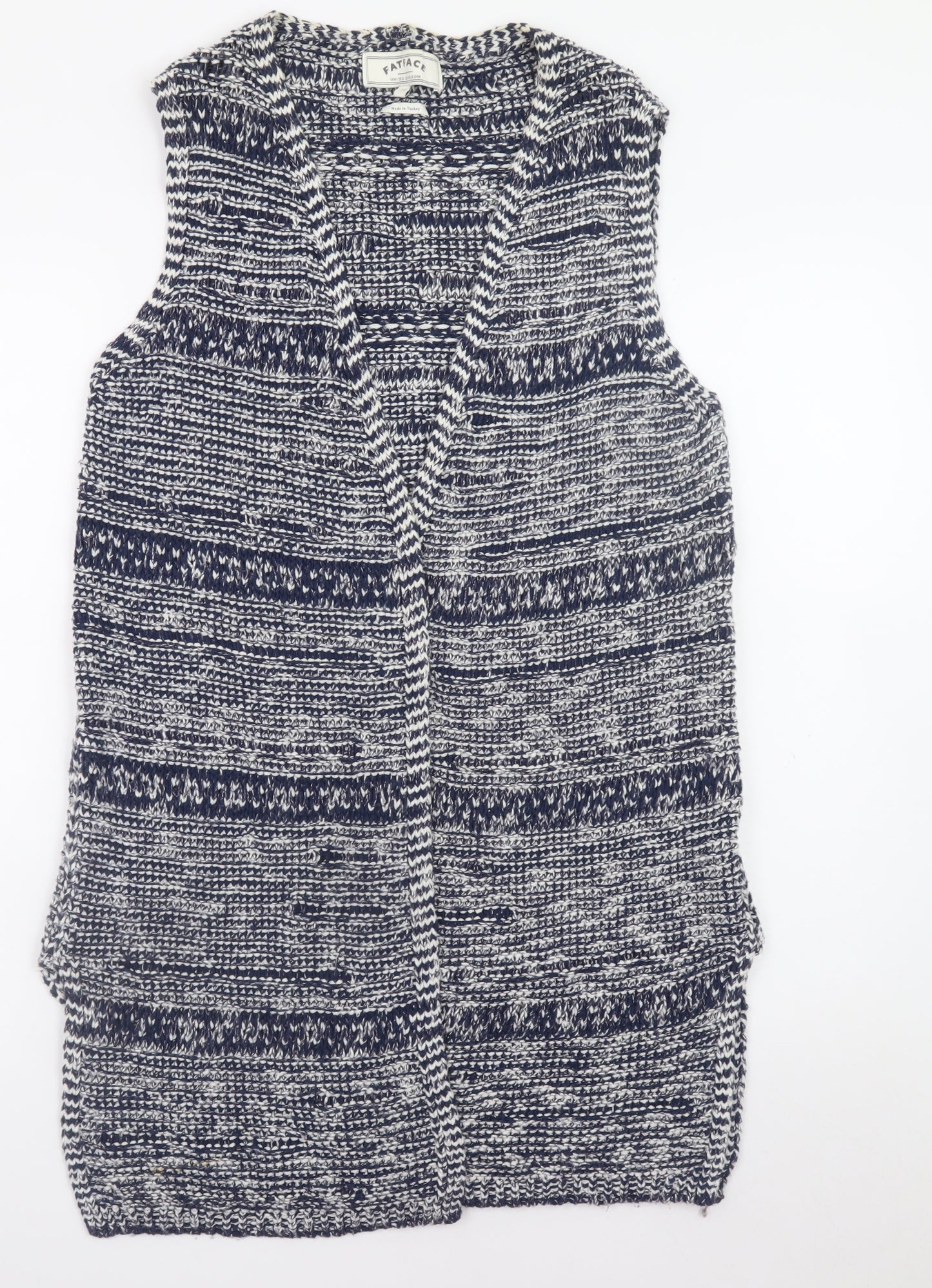 FatFace Women's Blue Cotton Knit Sleeveless Vest Size 12