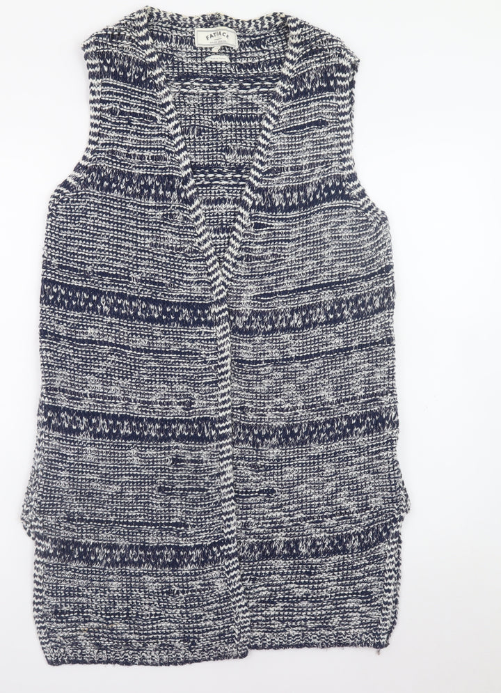 FatFace Women's Blue Cotton Knit Sleeveless Vest Size 12