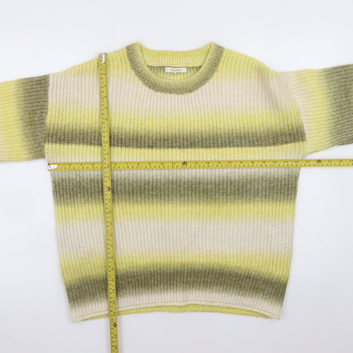 White Stuff Womens Yellow Green Striped Knit Jumper UK 12