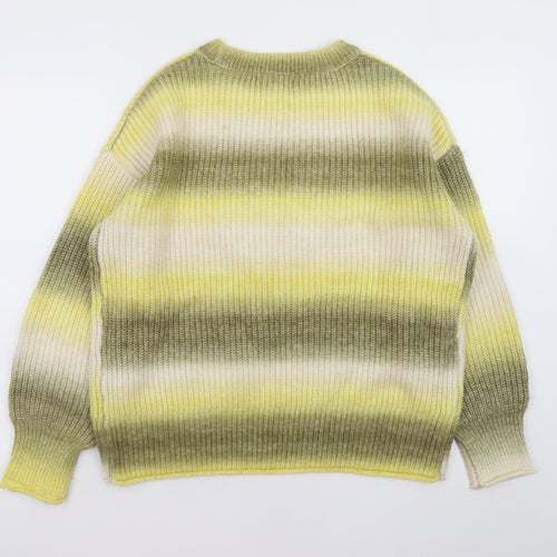 White Stuff Womens Yellow Green Striped Knit Jumper UK 12