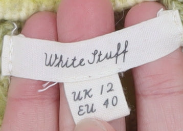 White Stuff Womens Yellow Green Striped Knit Jumper UK 12