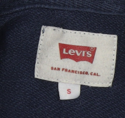 Levi's Men's Blue Pullover Hoodie Small Logo Cotton Sweatshirt