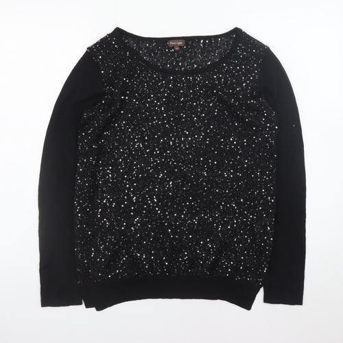 Phase Eight Women’s Black Sequin Knit Jumper Size 10