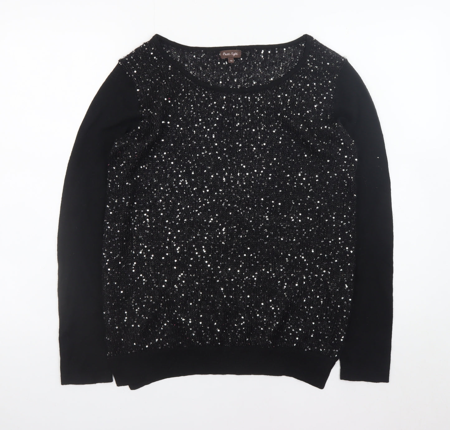Phase Eight Women’s Black Sequin Knit Jumper Size 10