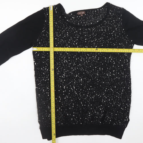 Phase Eight Women’s Black Sequin Knit Jumper Size 10
