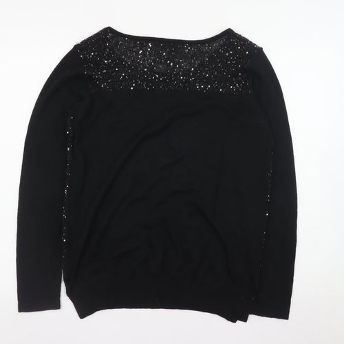 Phase Eight Women’s Black Sequin Knit Jumper Size 10