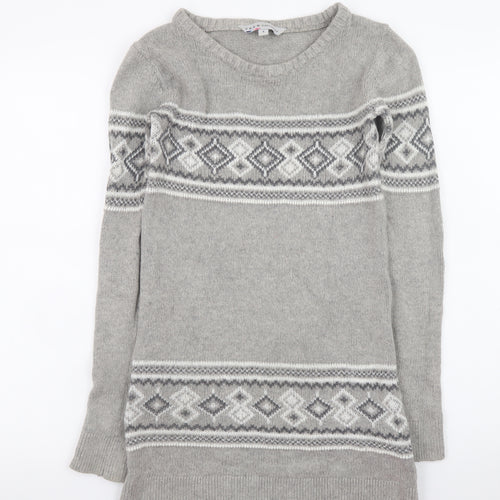 Crew Clothing Co. Women Grey Size 8 Knit Jumper Dress