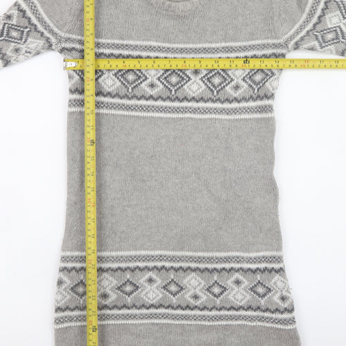 Crew Clothing Co. Women Grey Size 8 Knit Jumper Dress