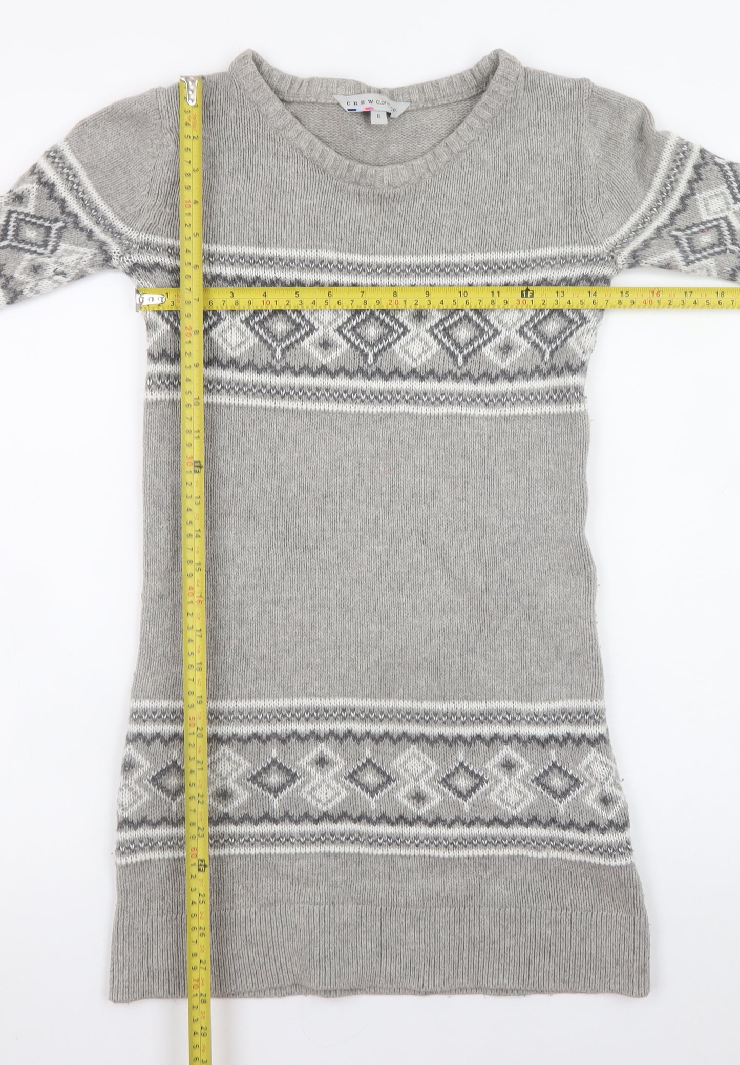Crew Clothing Co. Women Grey Size 8 Knit Jumper Dress