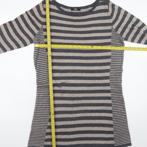 Marks and Spencer Women’s Grey Striped Long Sleeve Jumper Dress Size 18