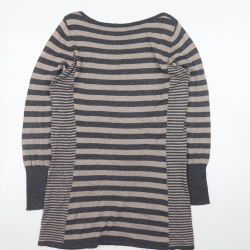 Marks and Spencer Women’s Grey Striped Long Sleeve Jumper Dress Size 18