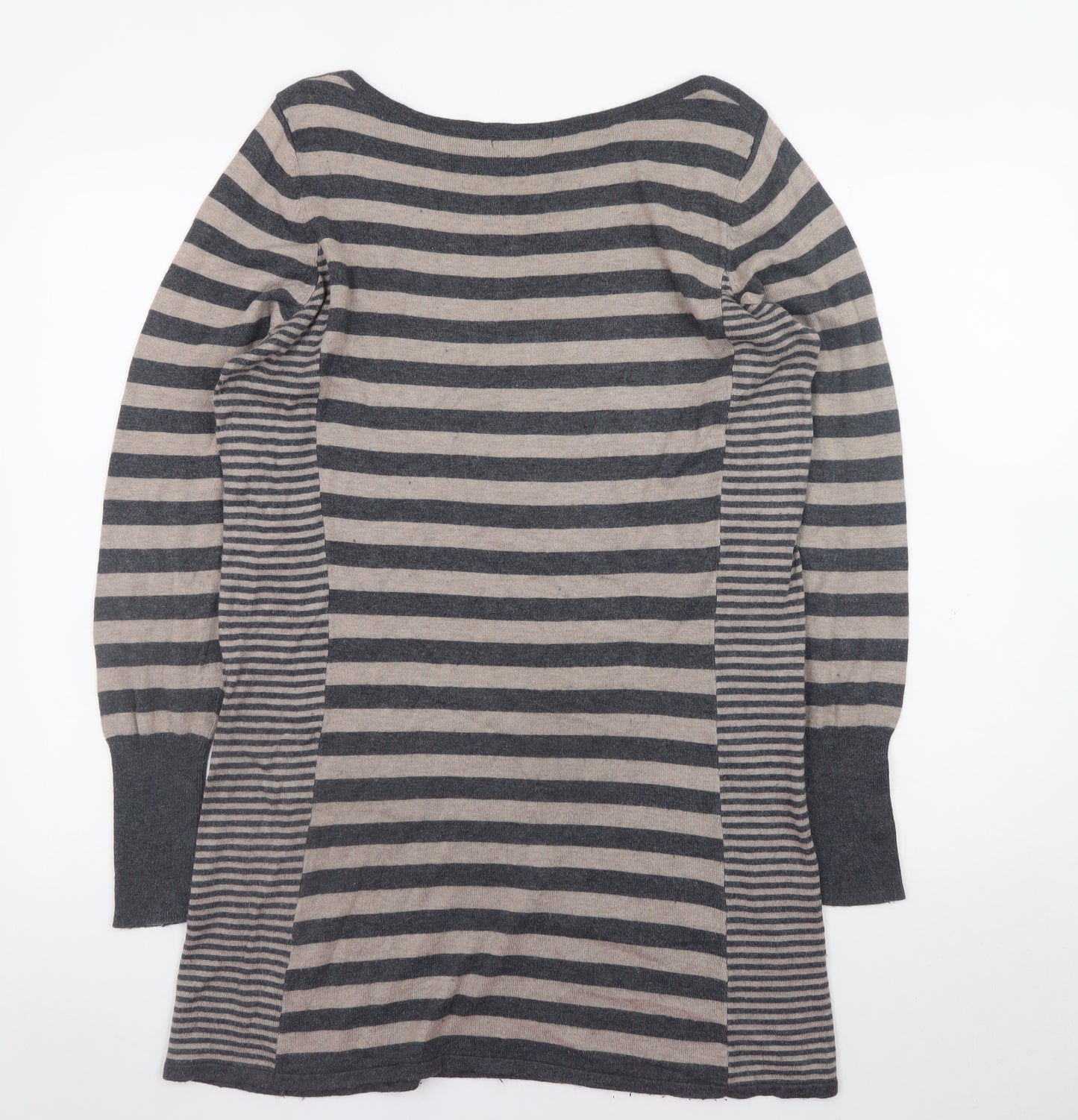 Marks and Spencer Women’s Grey Striped Long Sleeve Jumper Dress Size 18