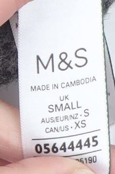 Marks and Spencer Womens Grey Argyle Knit Pullover Jumper Size Small