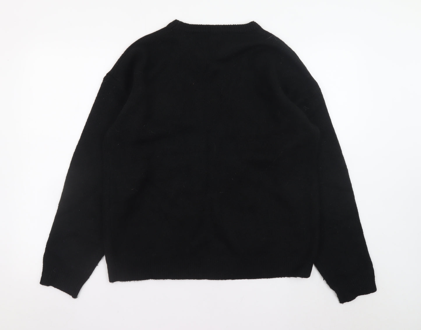 Festive Fun Women's Black Sequin Christmas Jumper Size 14 Pullover