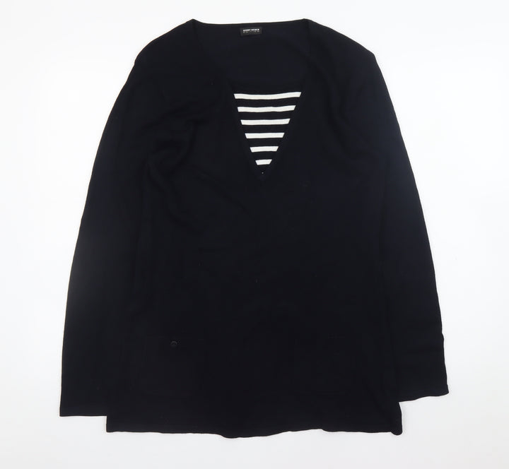 Gerry Weber Women’s Black V-Neck Shift Dress Size 12 Long Sleeve