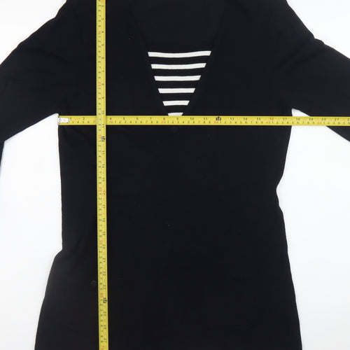 Gerry Weber Women’s Black V-Neck Shift Dress Size 12 Long Sleeve