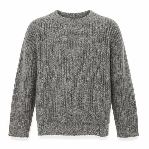 Mango Men Grey Chunky Wool Blend Crew Neck Pullover Jumper M