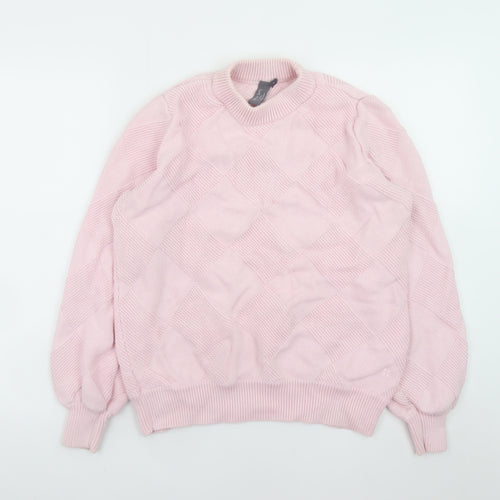 Sweaty Betty Women's Pink Diamond Knit Pullover Jumper Size M