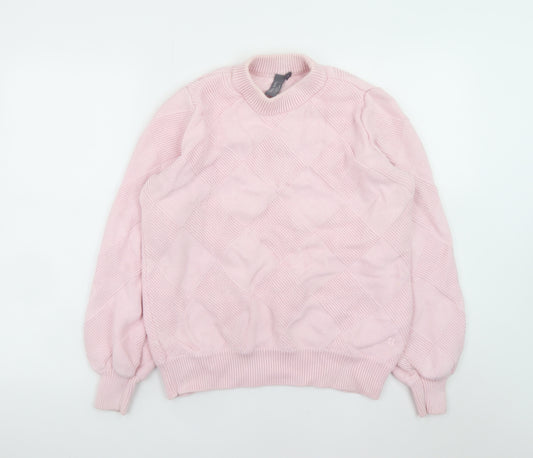 Sweaty Betty Women's Pink Diamond Knit Pullover Jumper Size M