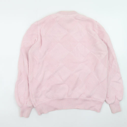 Sweaty Betty Women's Pink Diamond Knit Pullover Jumper Size M