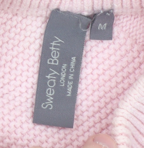 Sweaty Betty Women's Pink Diamond Knit Pullover Jumper Size M