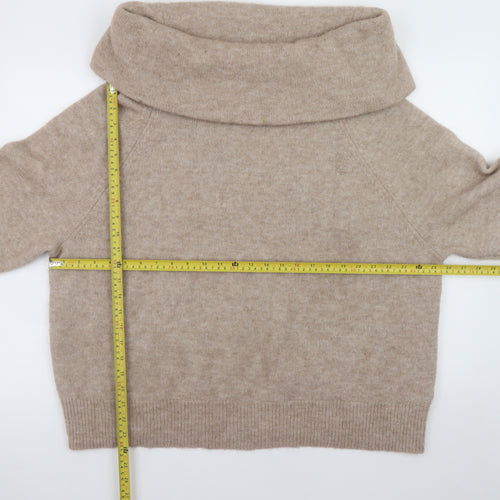 Marks and Spencer Women's Beige XL Wool Blend Cowl Neck Jumper