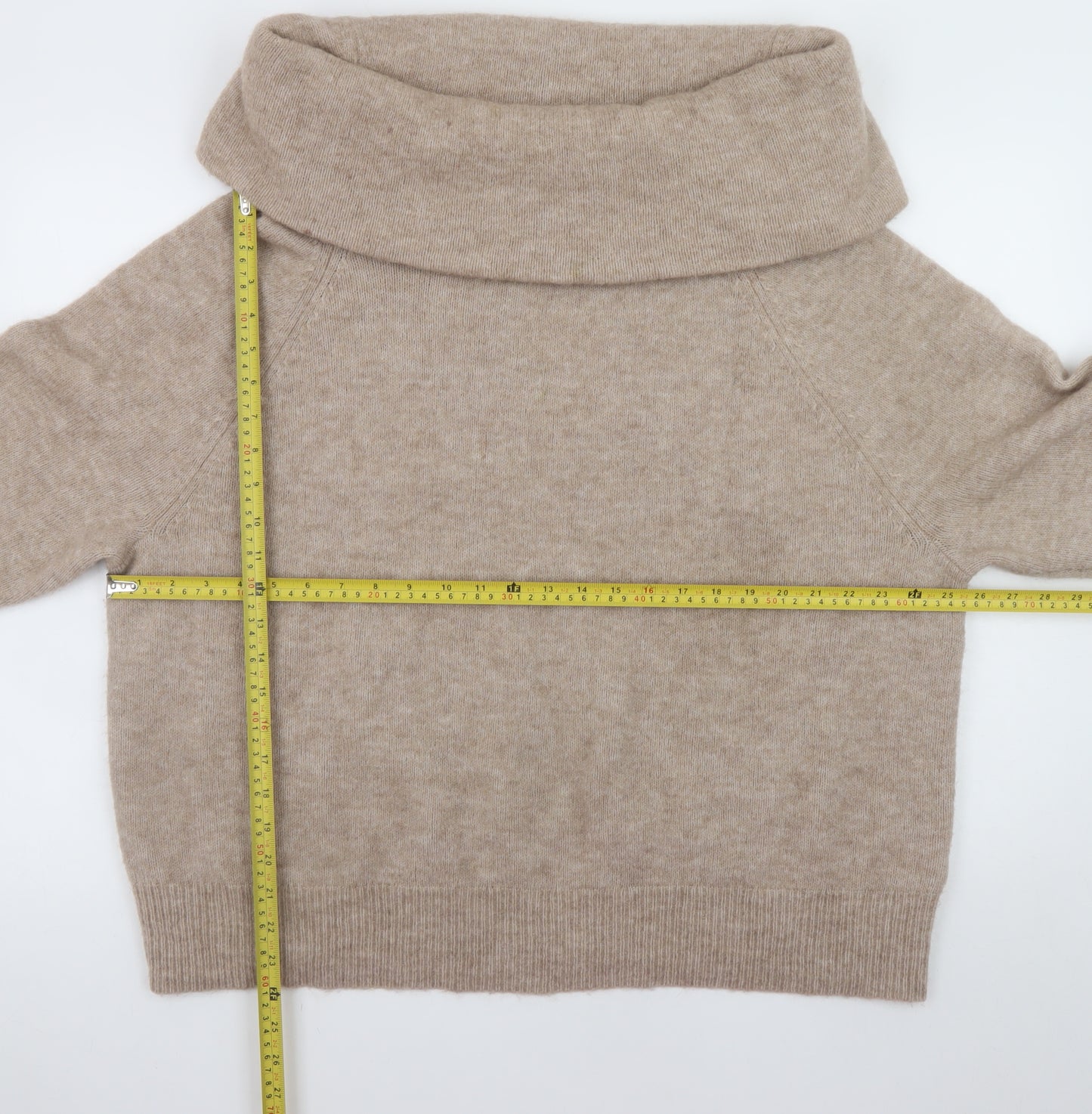 Marks and Spencer Women's Beige XL Wool Blend Cowl Neck Jumper