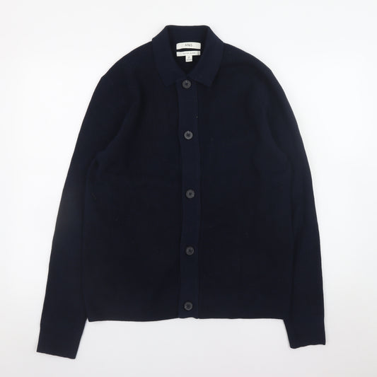 Marks and Spencer Men's Blue Collared Knit Cardigan Size M