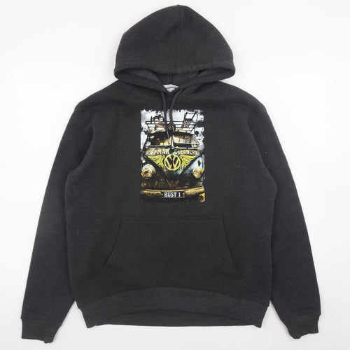 BAKARUDA Men's Black Graphic Pullover Hoodie Size M