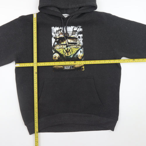 BAKARUDA Men's Black Graphic Pullover Hoodie Size M