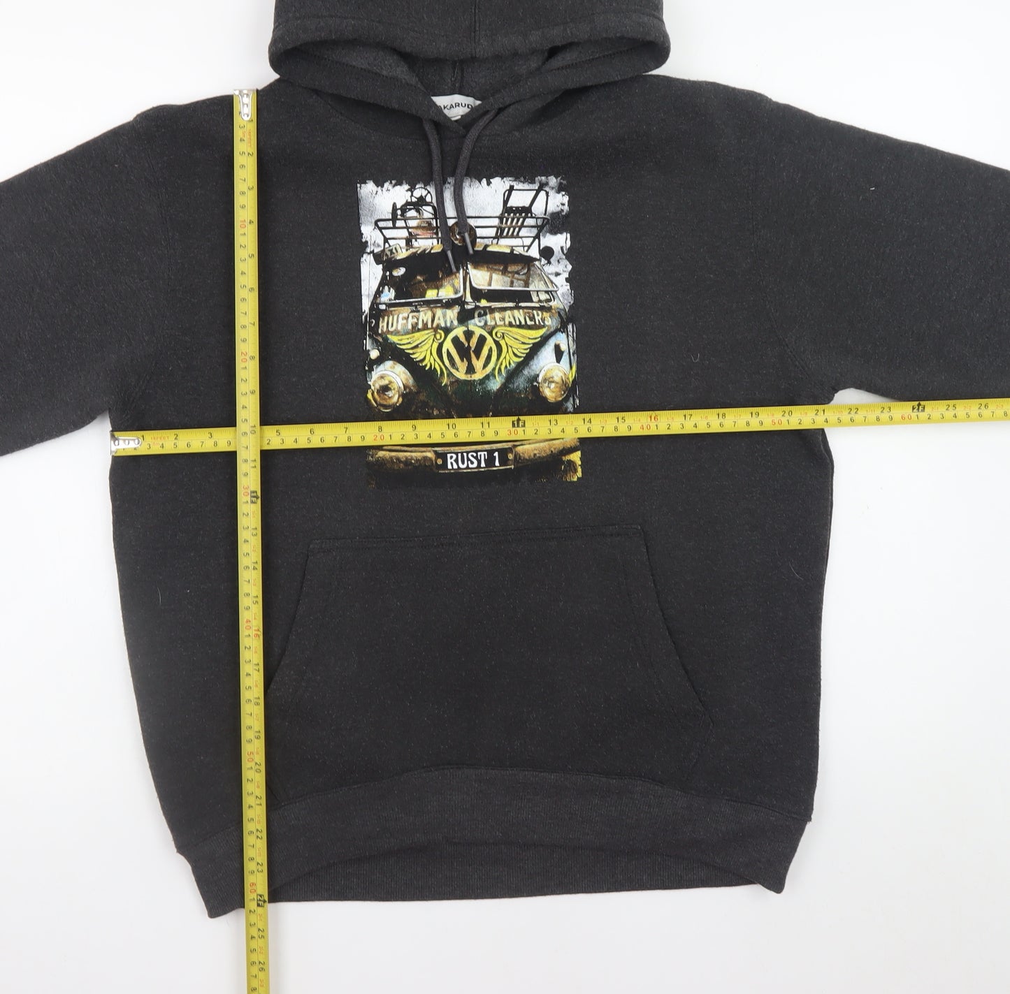 BAKARUDA Men's Black Graphic Pullover Hoodie Size M