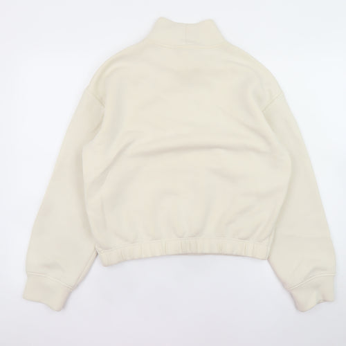 Marks and Spencer Women Beige Mock Neck Pullover Sweatshirt S Regular