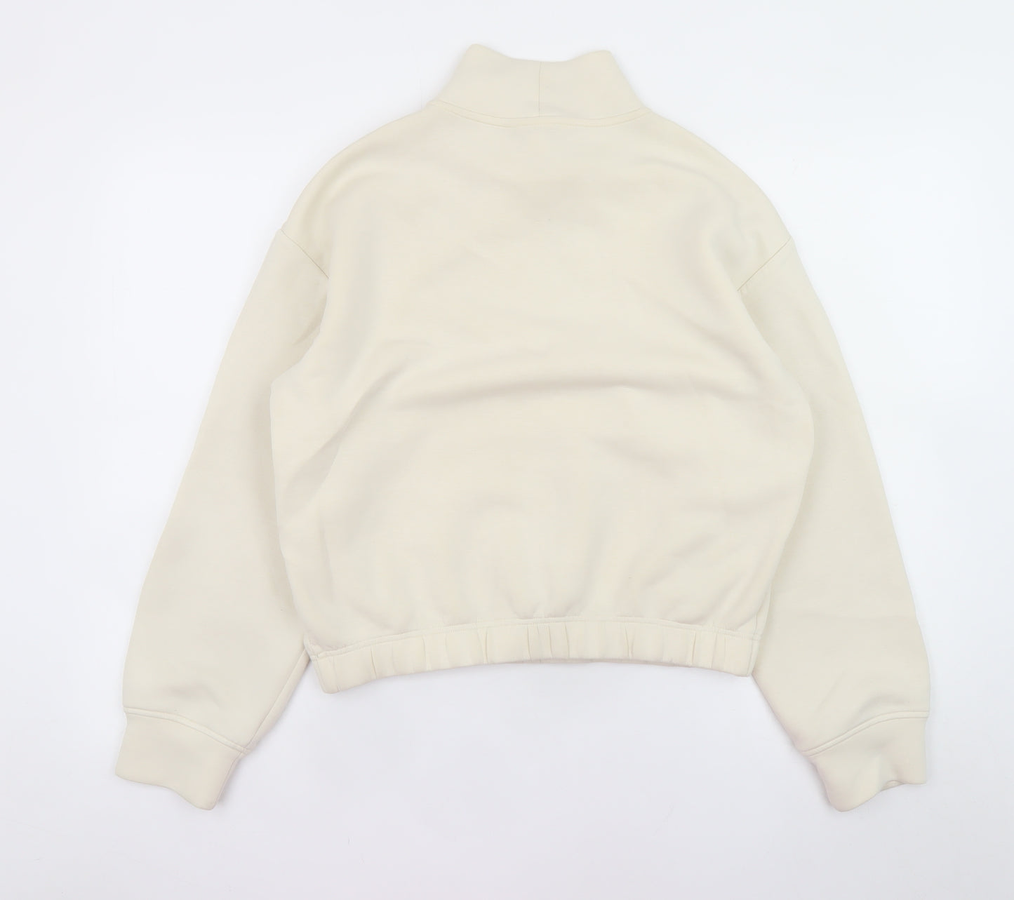 Marks and Spencer Women Beige Mock Neck Pullover Sweatshirt S Regular