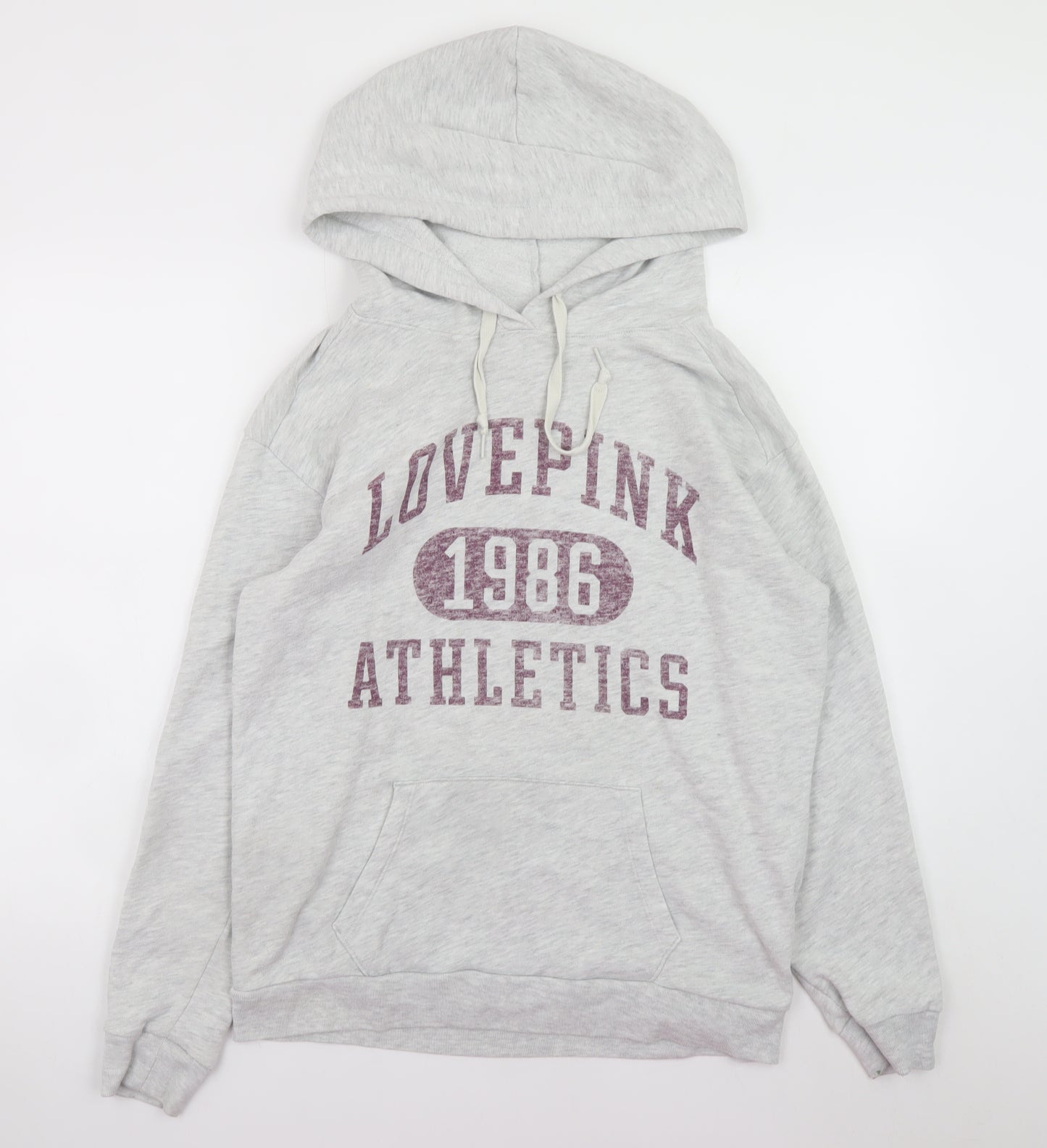 Victoria’s Secret PINK Women’s Grey Pullover Hoodie Size S Graphic Athletic