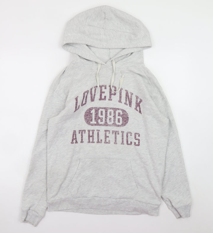 Victoria’s Secret PINK Women’s Grey Pullover Hoodie Size S Graphic Athletic