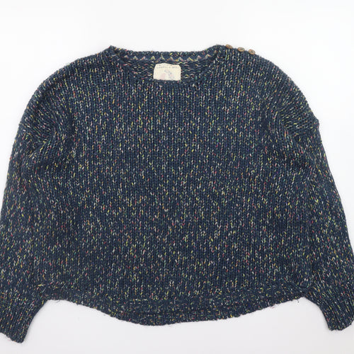 Mantaray Women's Blue Chunky Knit Crew Neck Jumper Size 18