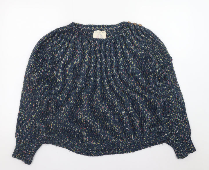 Mantaray Women's Blue Chunky Knit Crew Neck Jumper Size 18