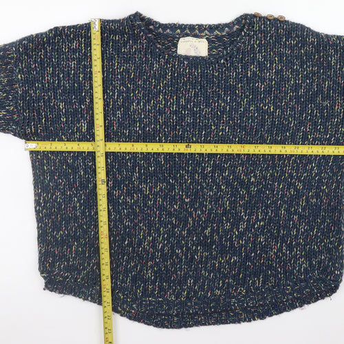 Mantaray Women's Blue Chunky Knit Crew Neck Jumper Size 18