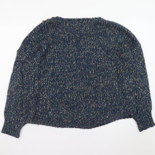 Mantaray Women's Blue Chunky Knit Crew Neck Jumper Size 18