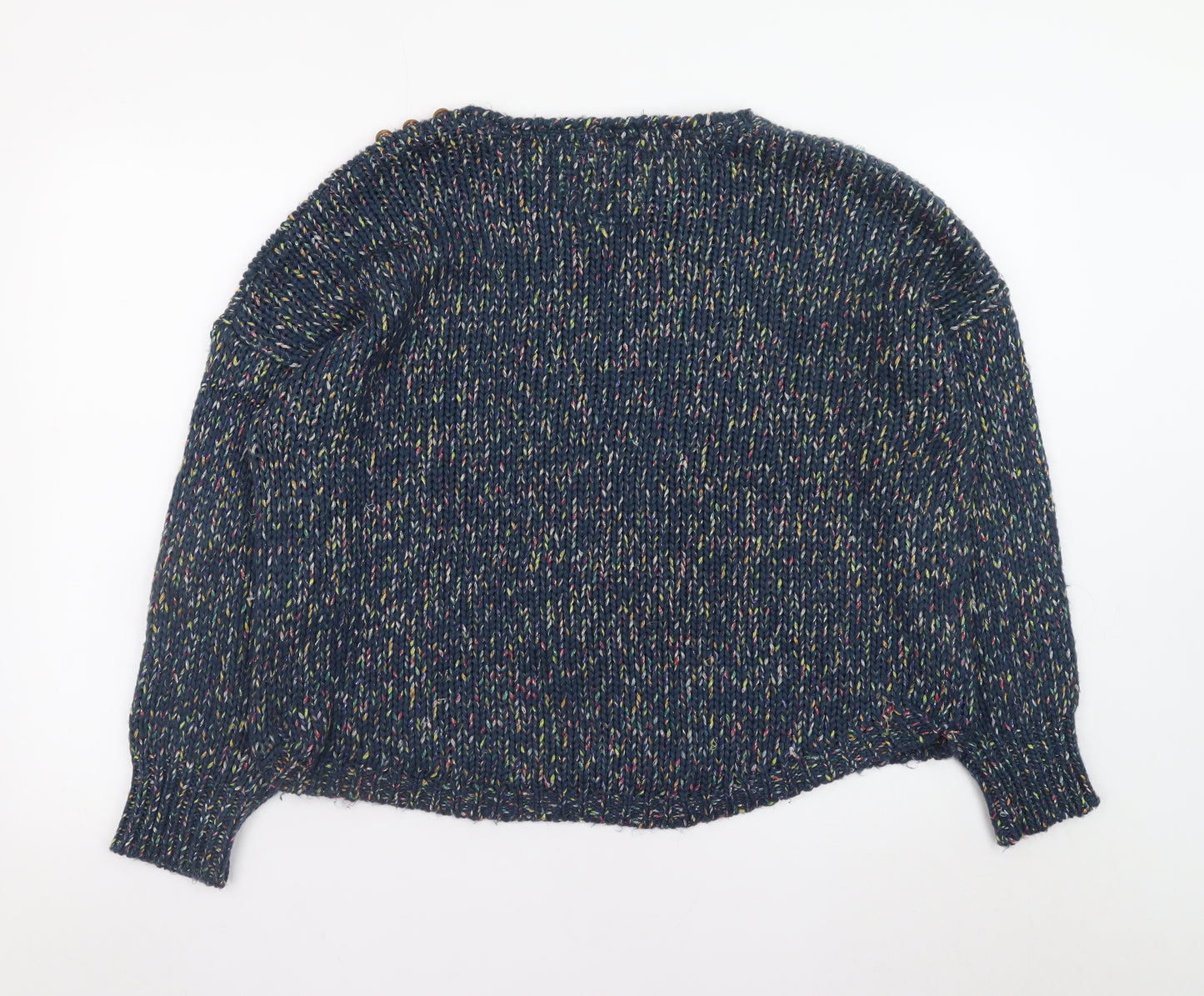 Mantaray Women's Blue Chunky Knit Crew Neck Jumper Size 18