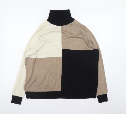 ET VOUS Womens Multicoloured Roll Neck Jumper Size 18