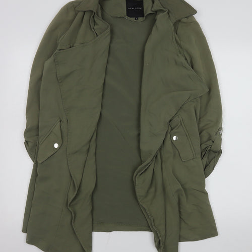New Look Women’s Green Long Trench Coat Size 12 Lightweight