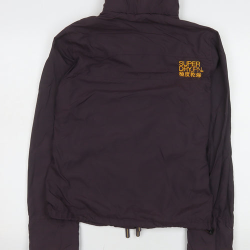 Superdry Women Brown L Short Puffer Jacket Logo Zip Lined